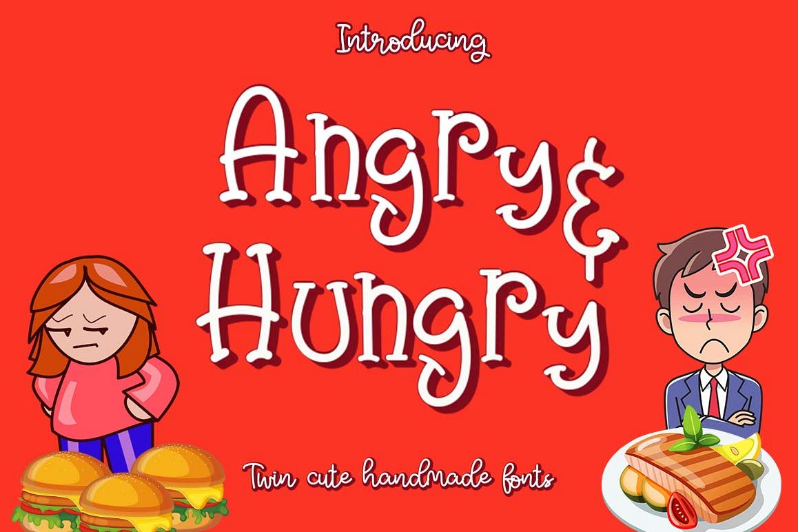Angry & Hungry Twin Cute Fonts example image 1
