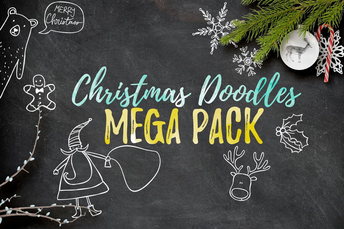 Christmas Doodles Mega Pack example image 1