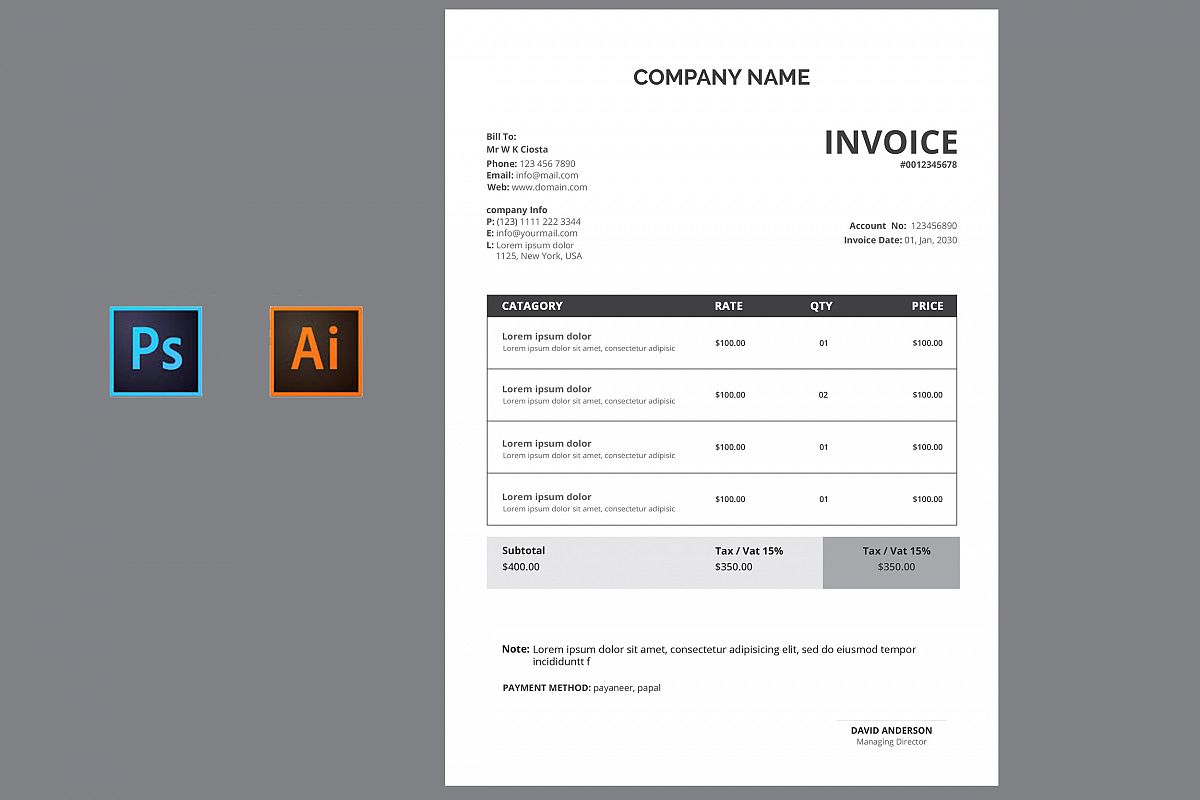 Invoice example image 1