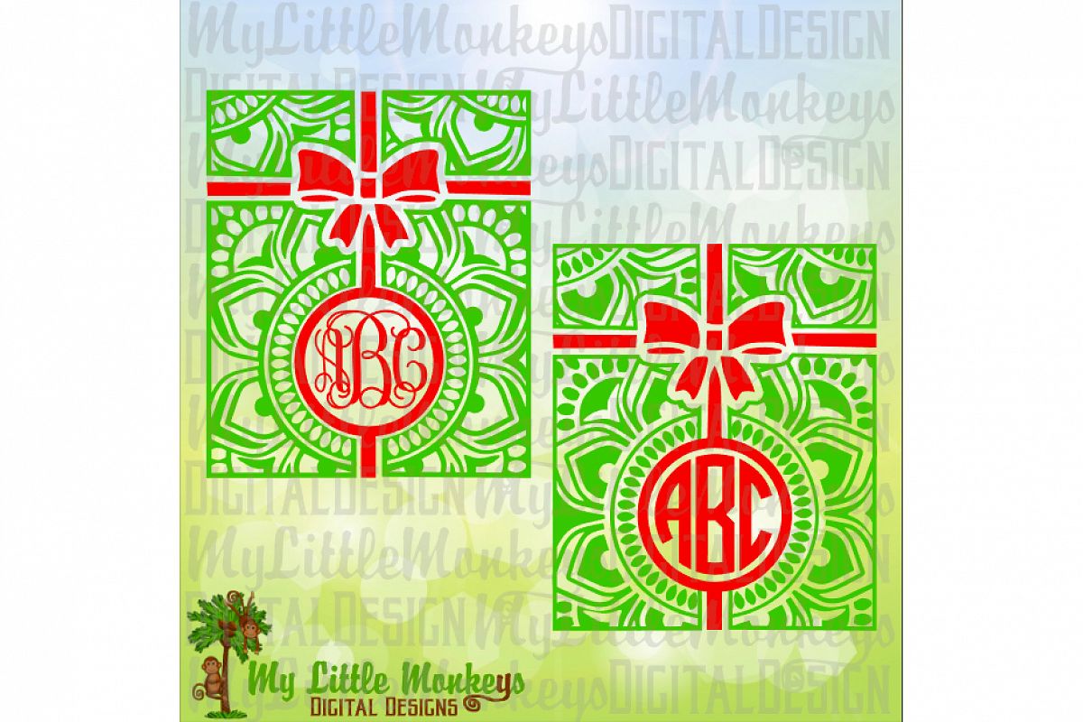 Mandala Christmas Present Monogram Base example image 1