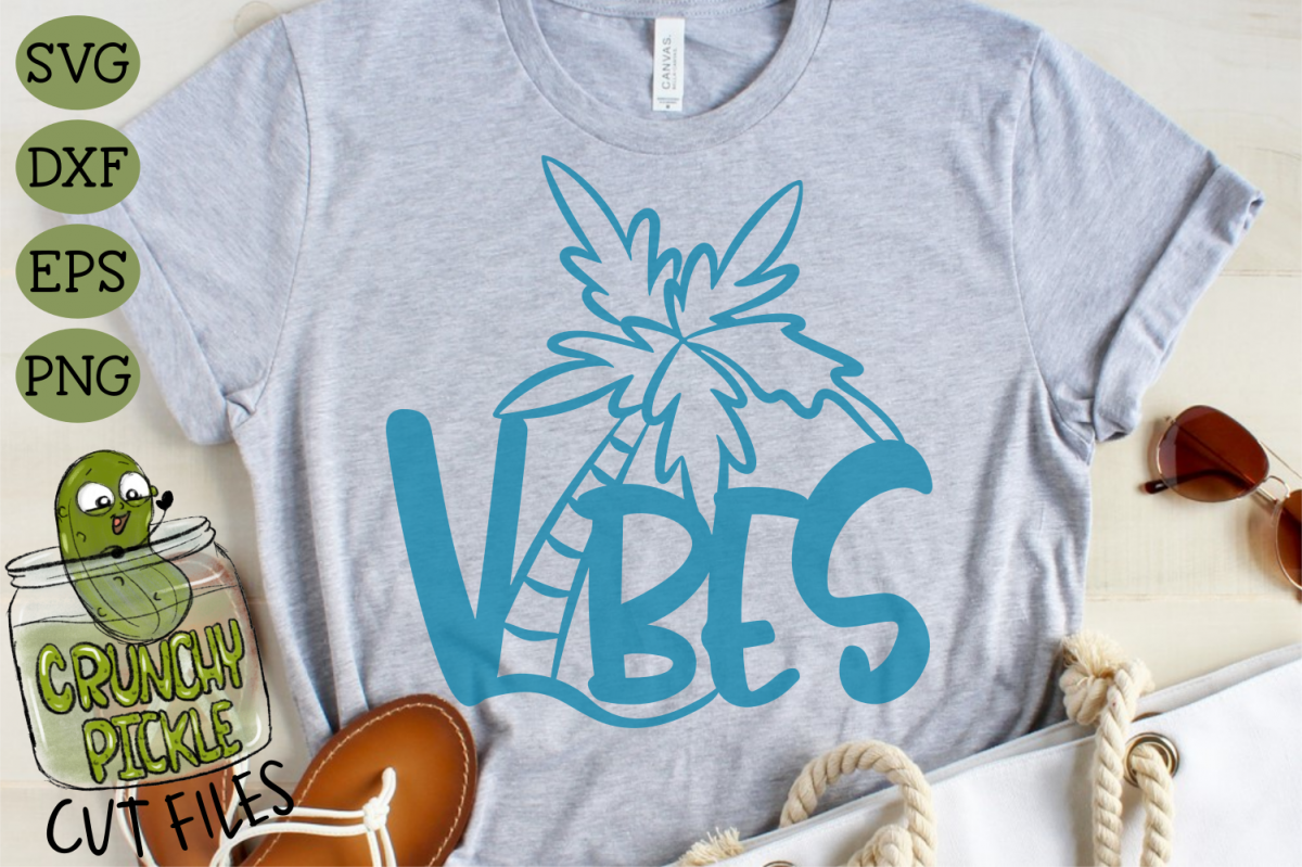 Beach Vibes Palm Tree SVG Cut File example image 1