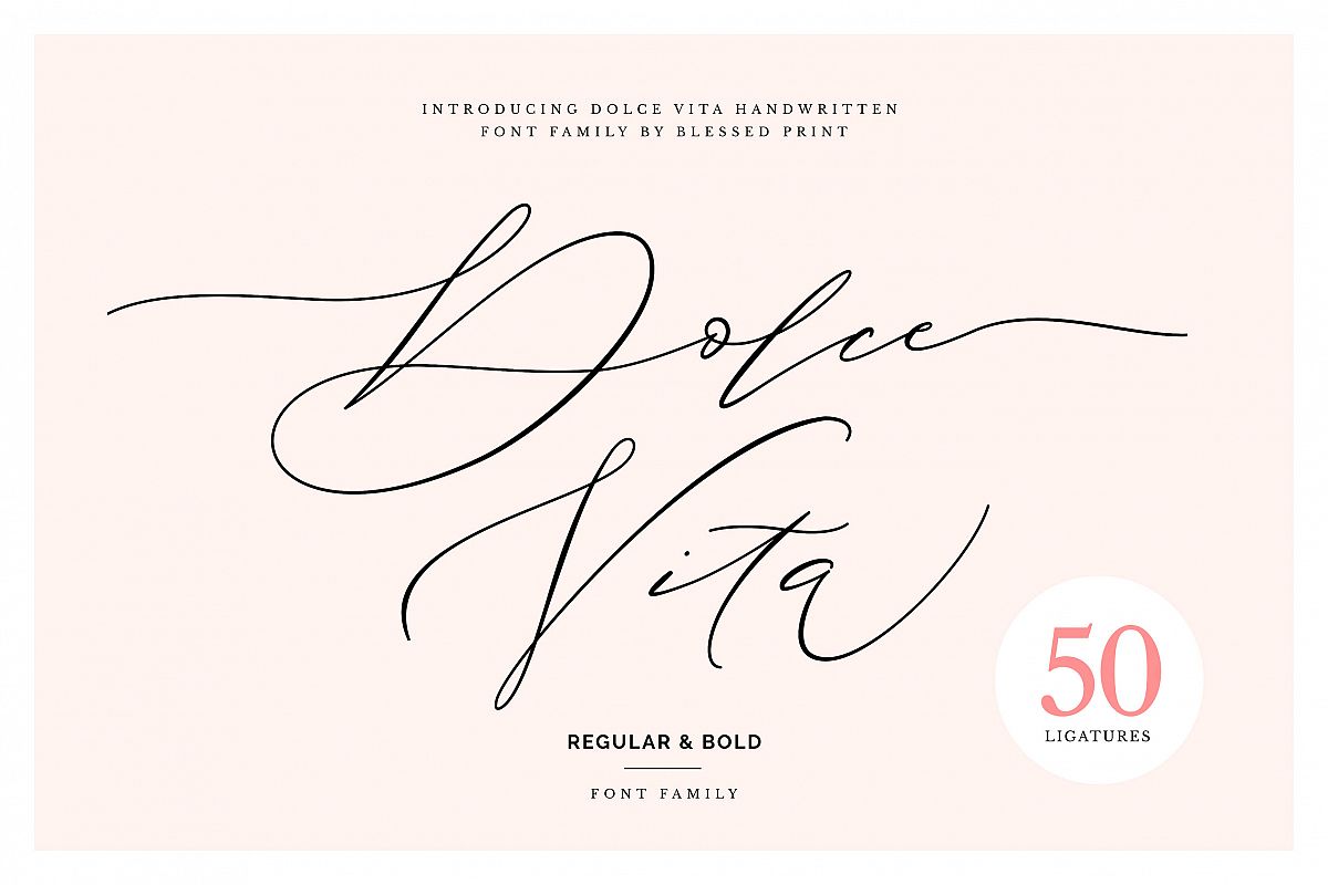 DolceVita - luxury font family with 50 ligatures example image 1