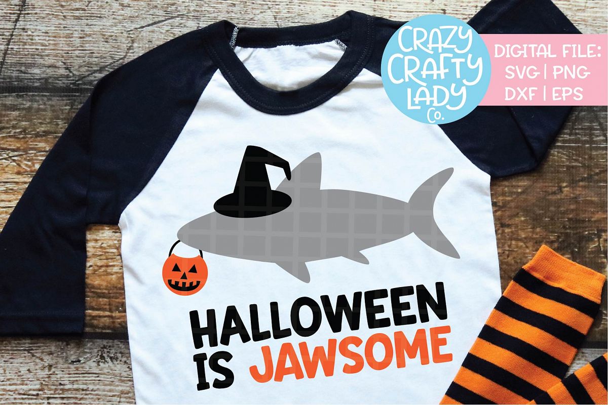 Halloween Shark SVG DXF EPS PNG Cut File example image 1