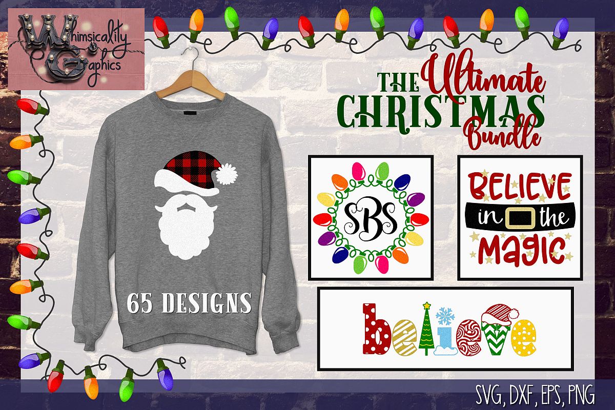 2018 Ultimate Christmas Bundle SVG, DXF, PNG, EPS Comm & Per example image 1