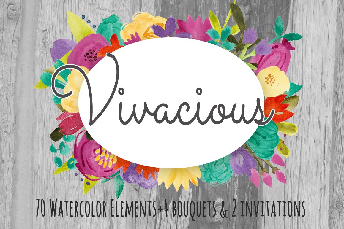 Watercolor Flower Clip Art - Vivacious example image 1