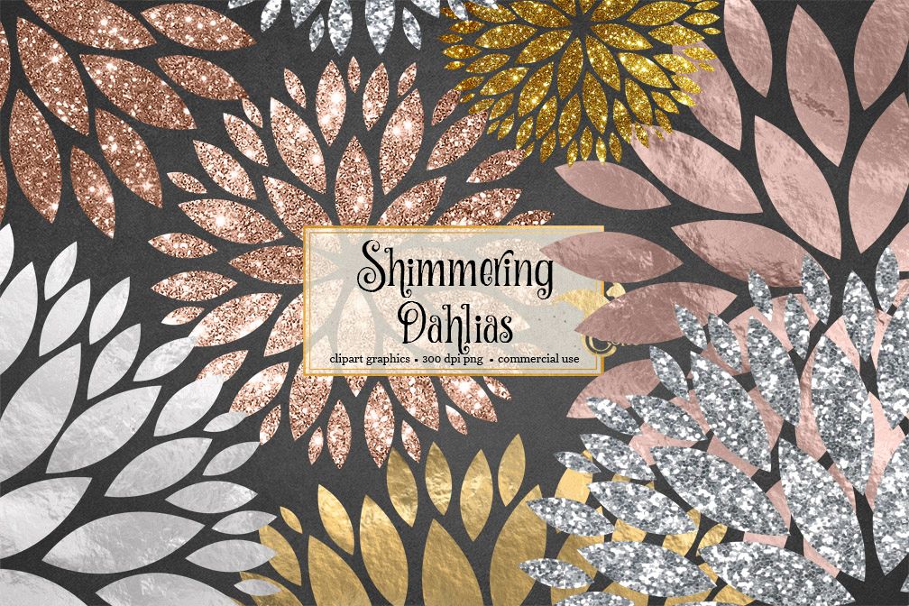 Shimmering Dahlia Clipart example image 1