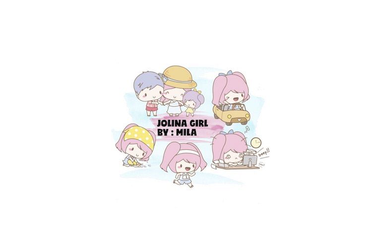 KAWAII GIRL JOLINA CLIPART BUNDLE PNG example image 1