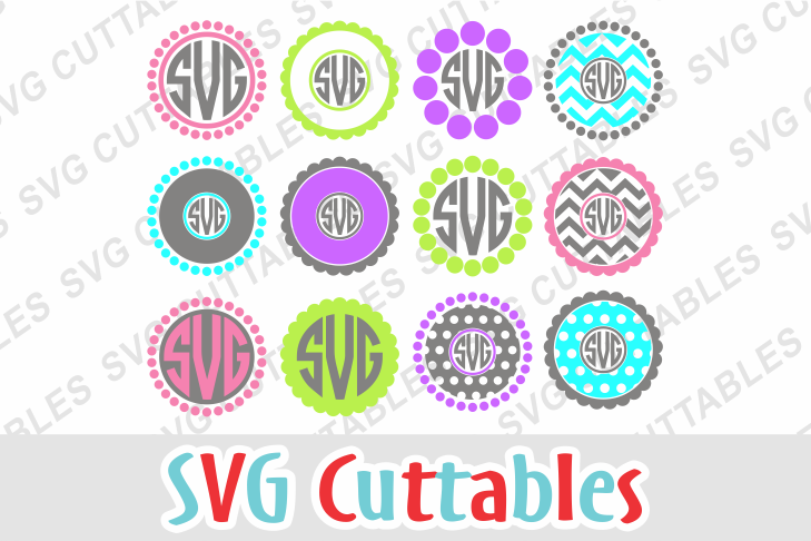 Monogram Circle Frames set of 12 example image 1