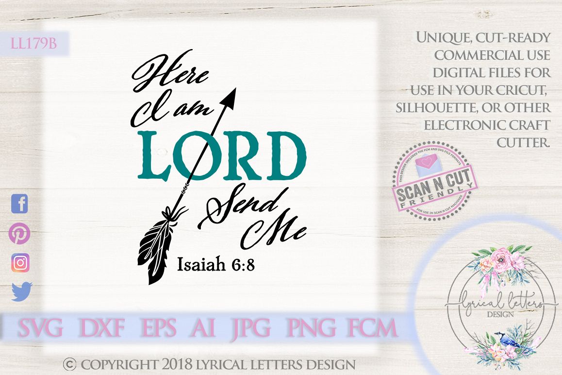 Here I Am Lord Send Me Isaiah 6 SVG DXF Cut File LL179B example image 1