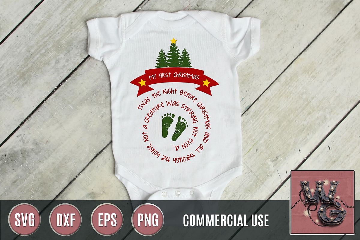 My First Christmas SVG DXF PNG EPS Comm example image 1