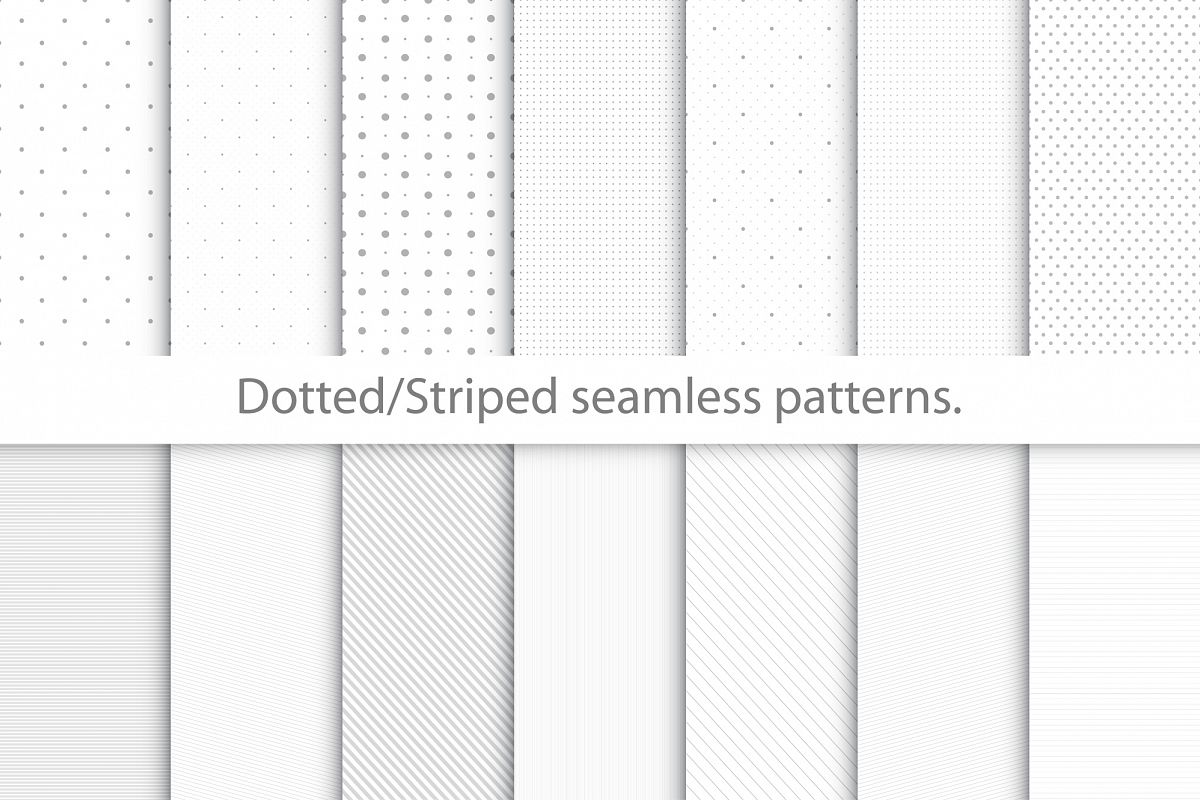 Dotted/striped seamless patterns. example image 1