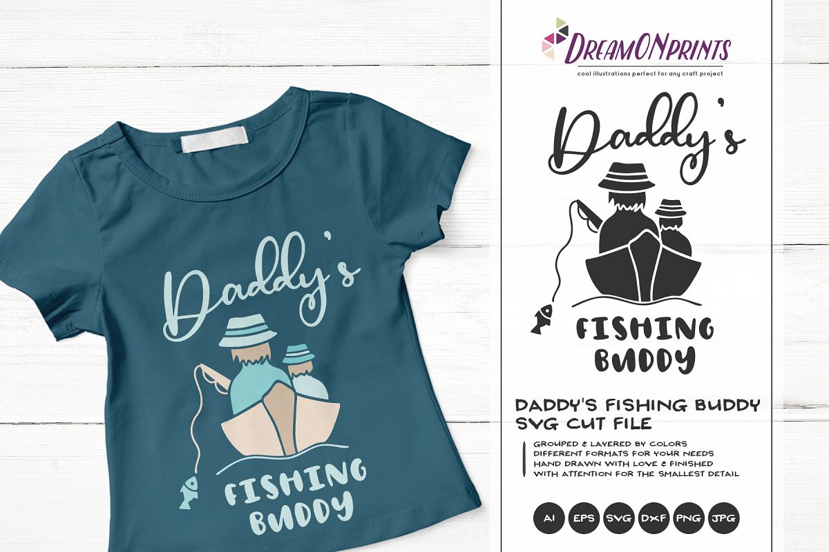 Daddy's Fishing Buddy SVG - Fishing SVG example image 1