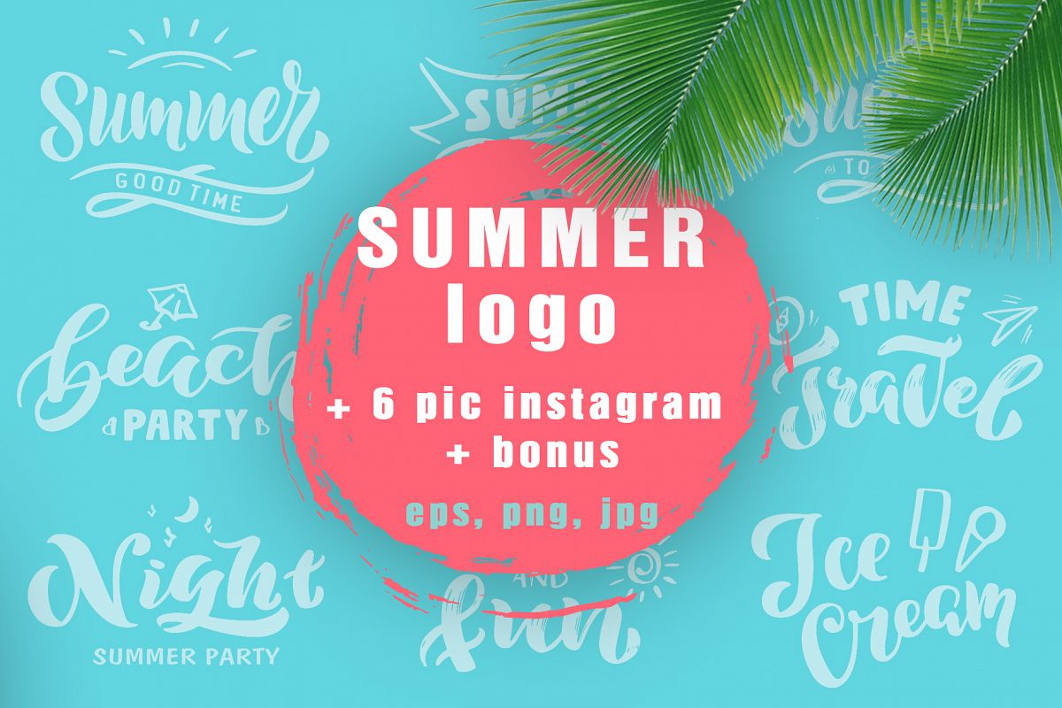 Summer logo set Bonus example image 1