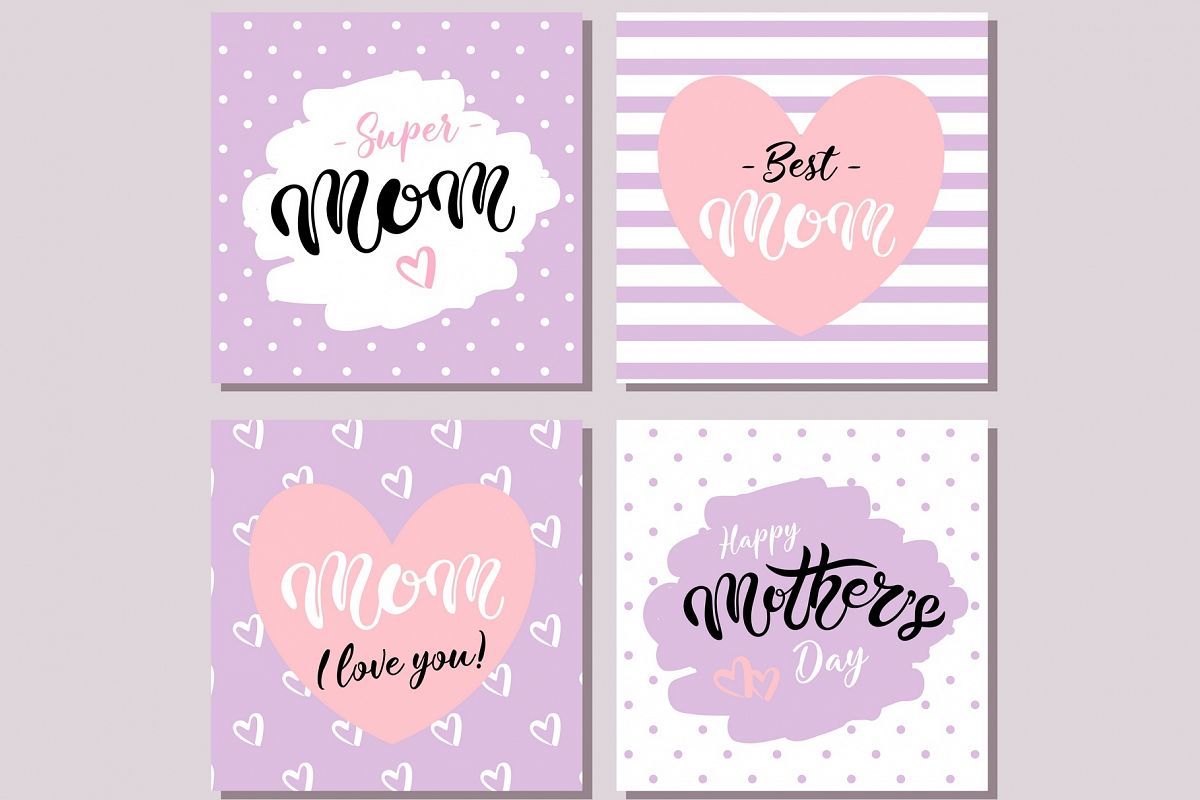 Happy Mother's Day Cards. Violet example image 1