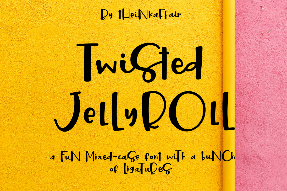 Twisted Jellyroll, a quirky mixed-case font with ligatures example image 1