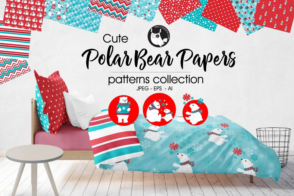POLAR-BEAR-PAPER , digital papers example image 1
