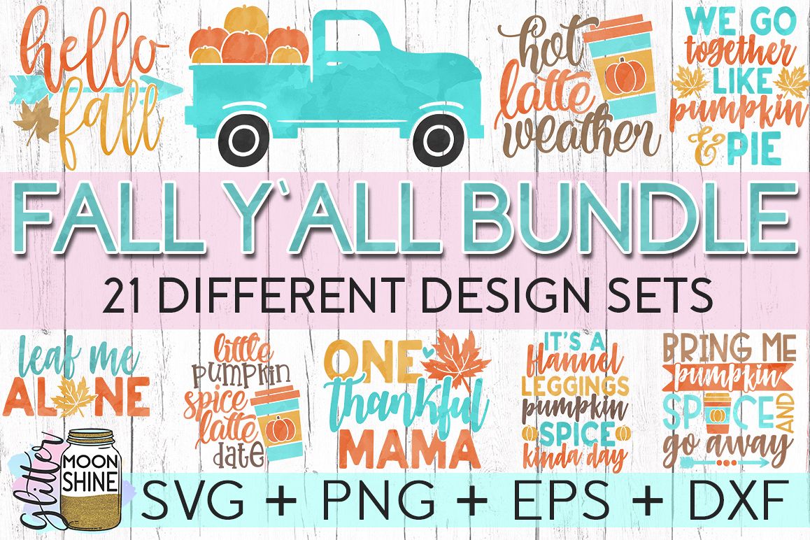 Fall Y'all Bundle of 21 SVG DXF PNG EPS Cutting Files example image 1