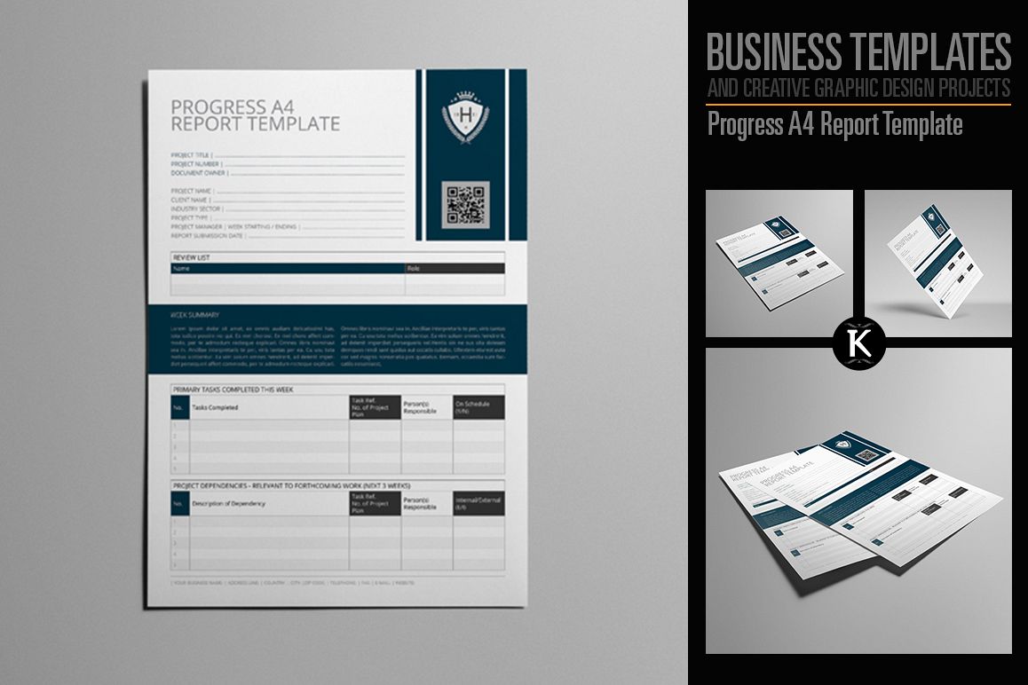 Progress A4 Report Template example image 1