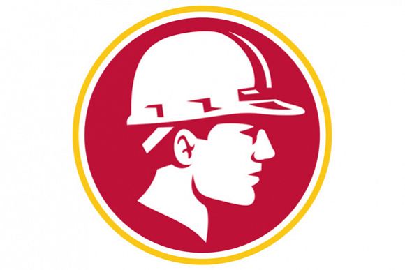 Builder Hardhat Side Circle Retro example image 1