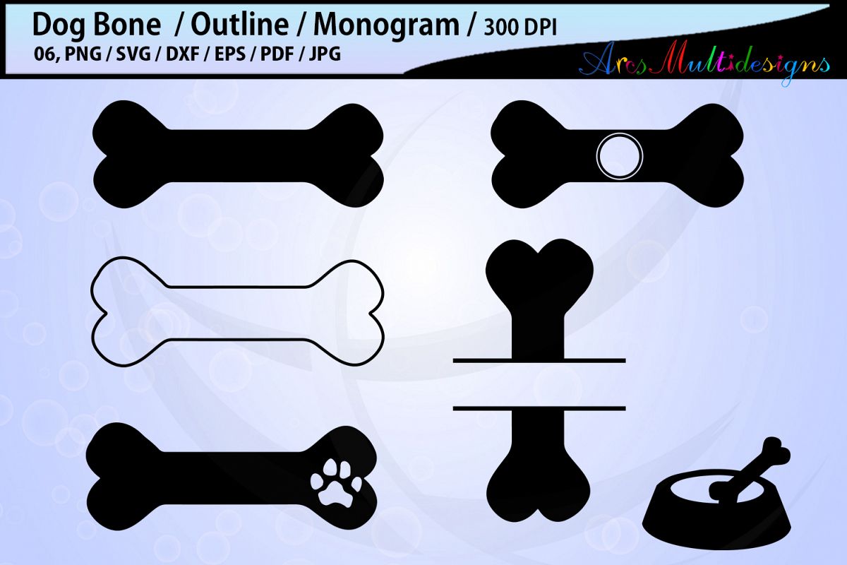 Dog bone SVG bundle / dog bone monogram / dog bone vector