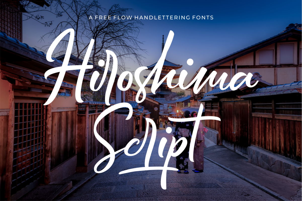 Hiroshima Script Font example image 1