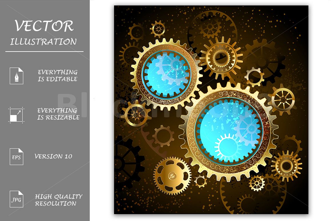 Two Mechanical Banners ( Steampunk ) example image 1