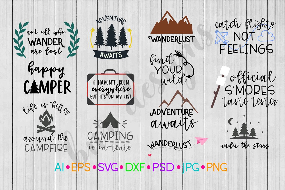 Camping SVG Bundle, Adventure SVG Bundle example image 1