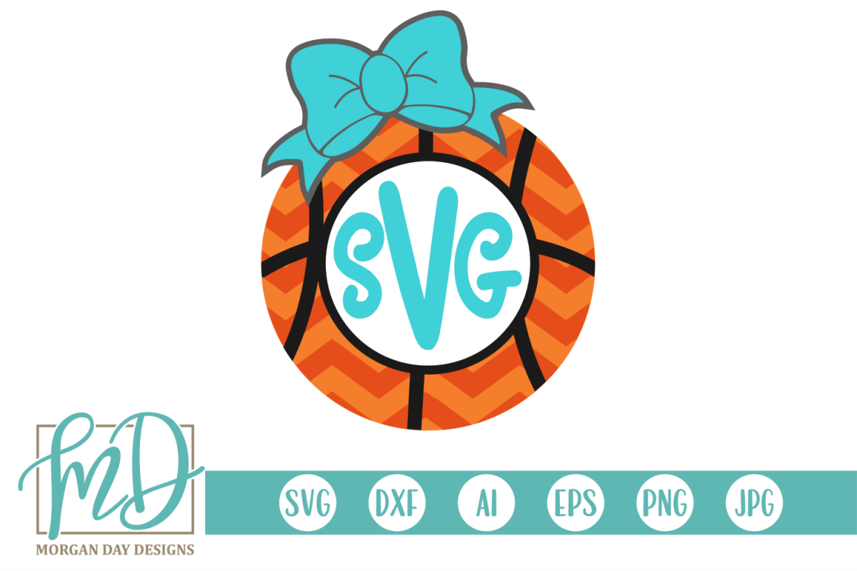 Basketball Monogram Frame SVG, DXF, AI, EPS, PNG, JPEG example image 1