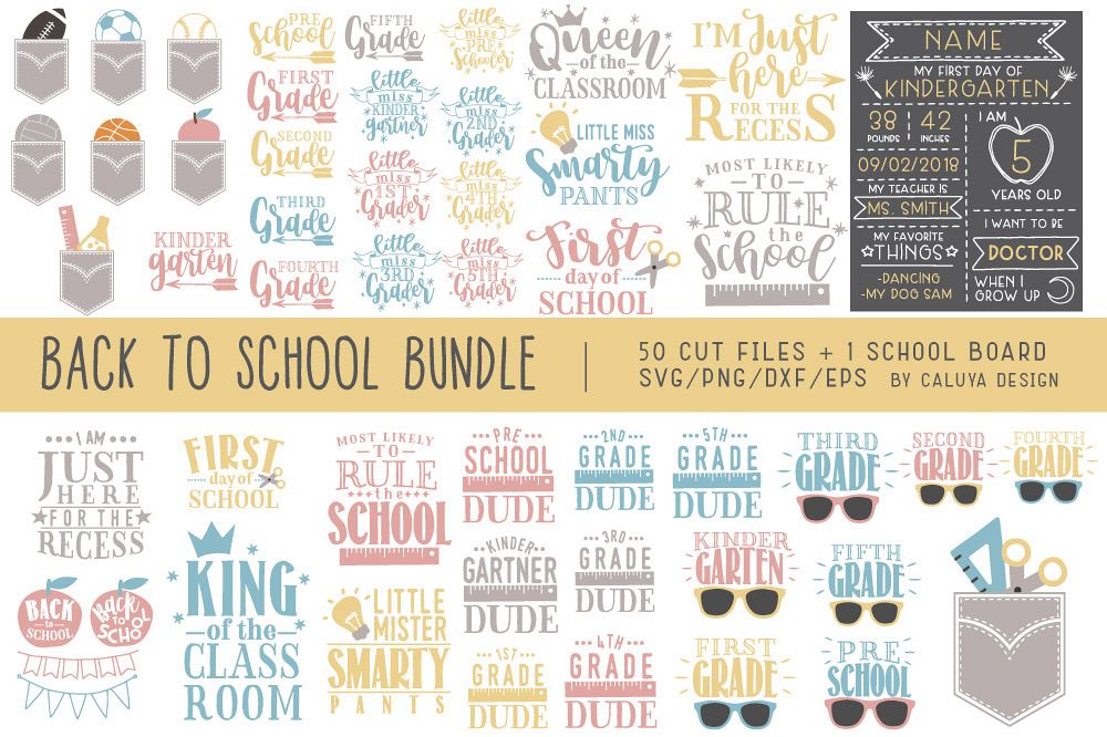 Back To School SVG Cut File Bundle example image 1