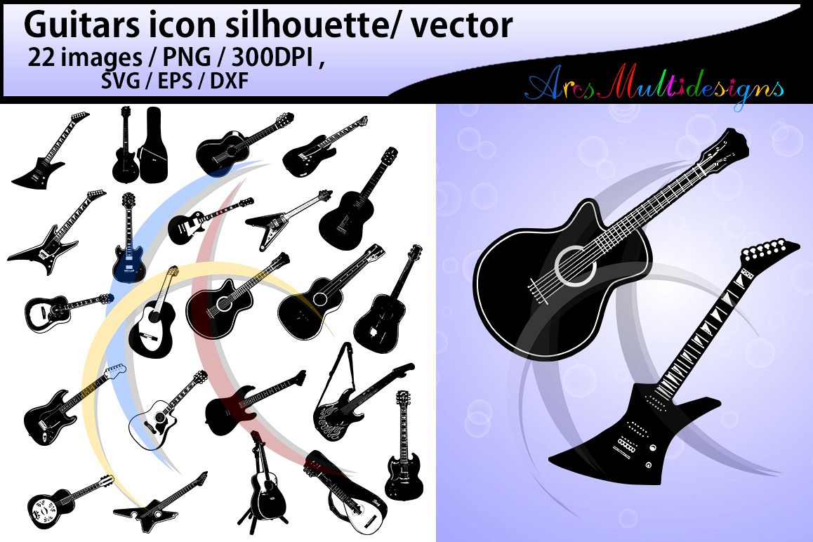 Download Guitars silhouette / Guitars svg / guitar icon /Guitars digital clipart / Guitars SVG / EPS ...