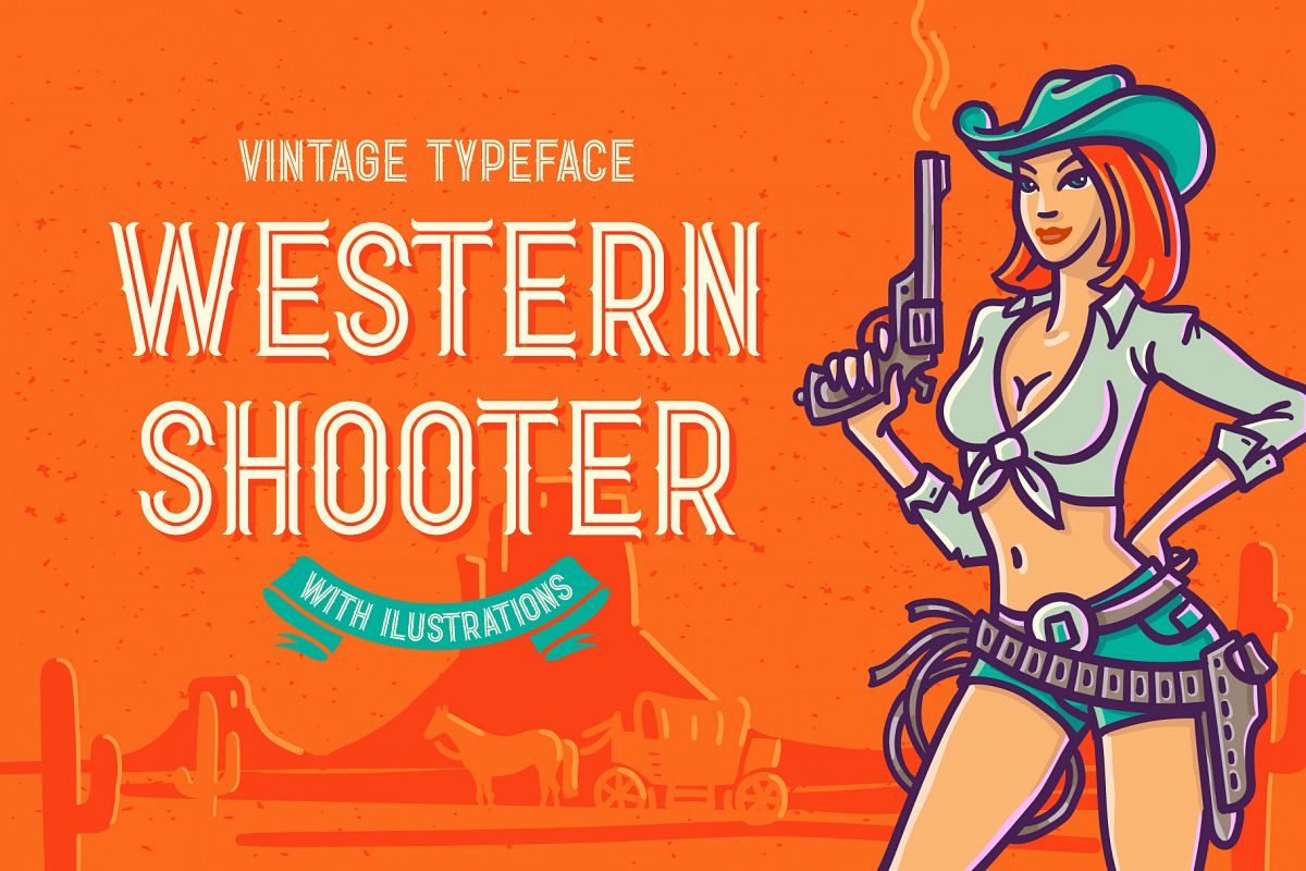 Western Shooter font with bonus example image 1