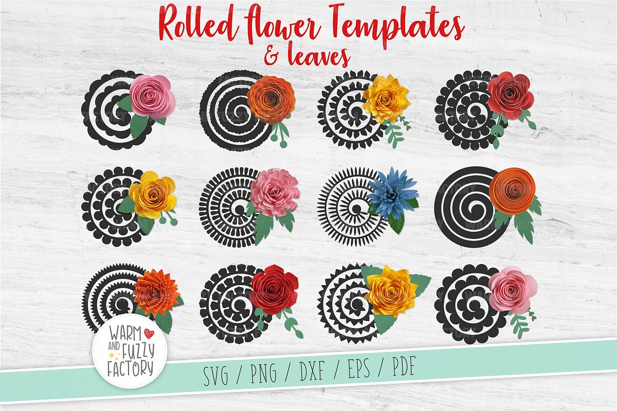 Paper flower template, Rolled flower svg | SVG Cut File (329541