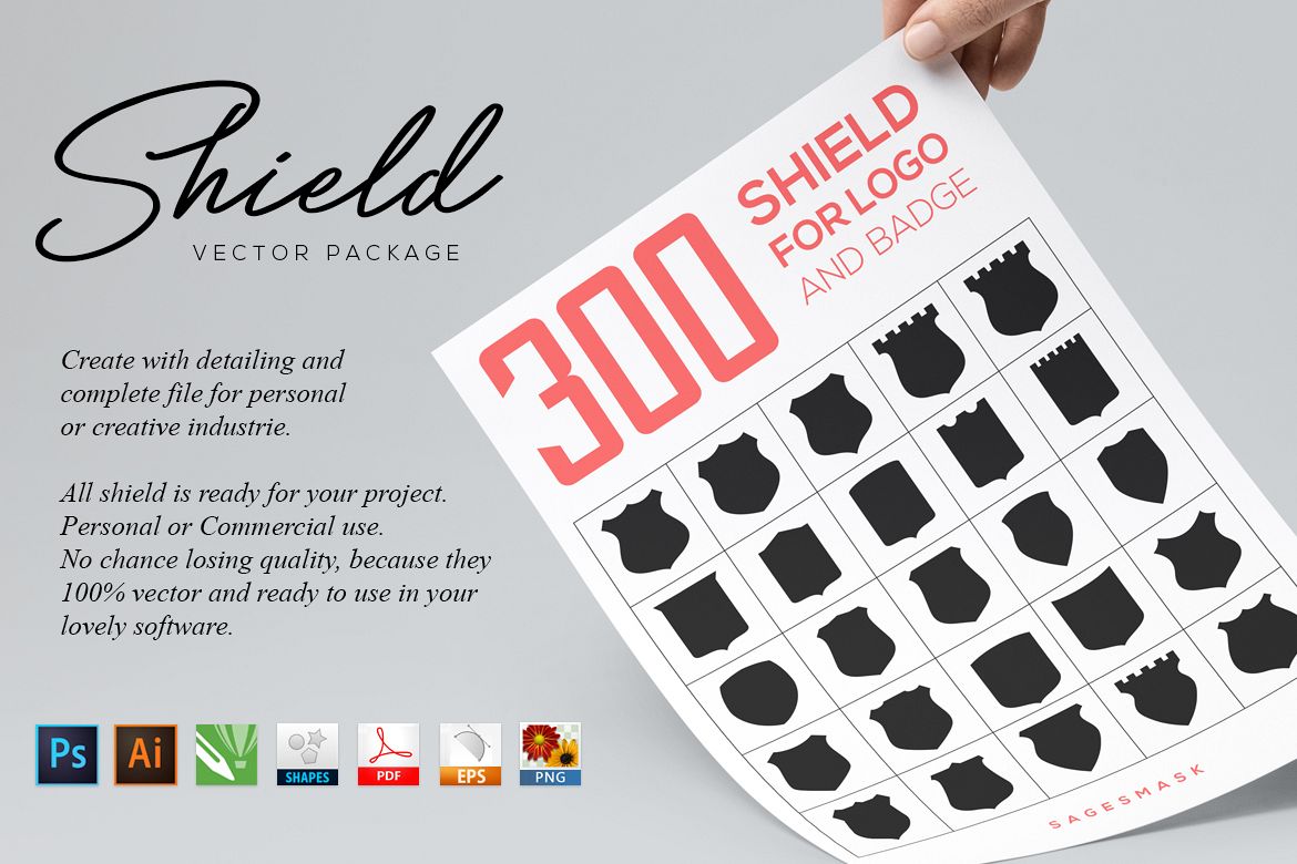300 Shield For Logo & Badge example image 1