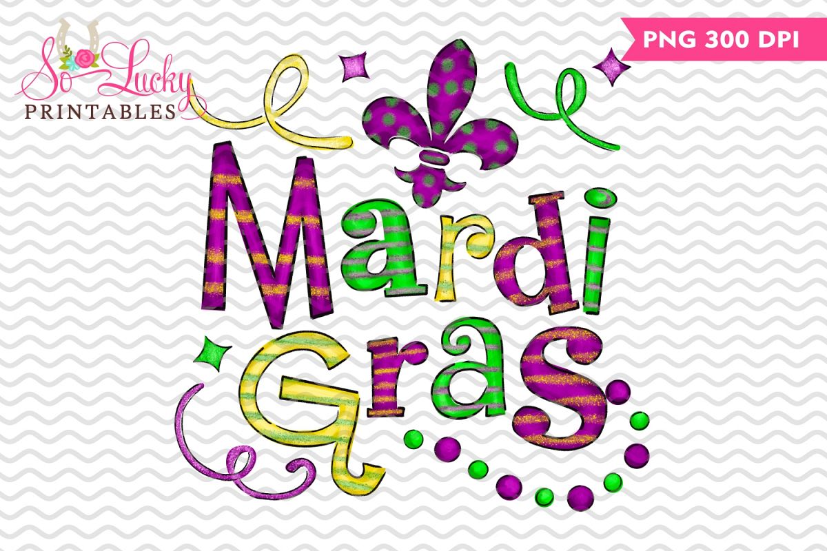 Mardi Gras painted printable sublimation design