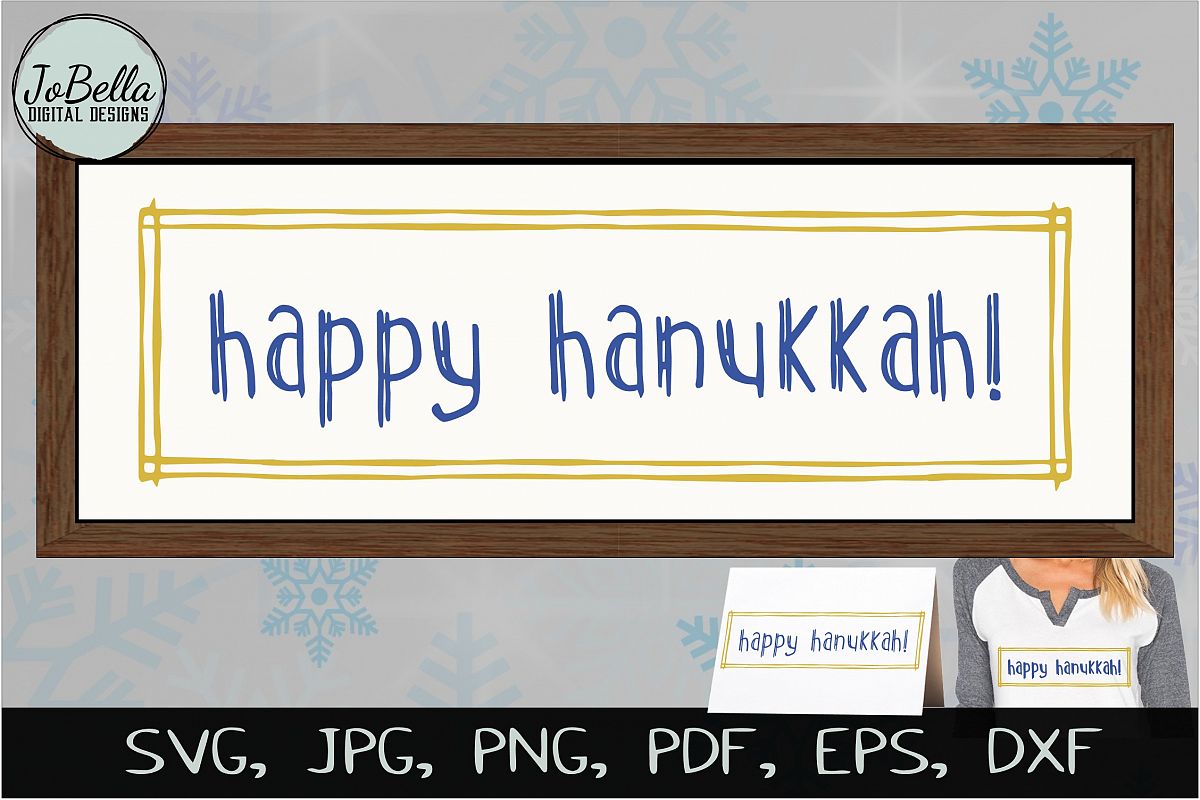 Rustic Happy Hanukkah SVG, Printable and Sublimation P example image 1