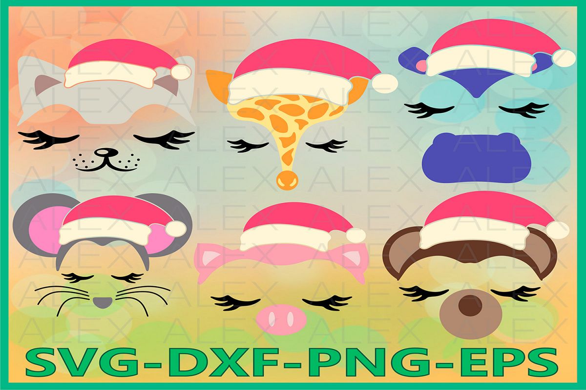 Animal Christmas SVG, Animal Face Svg, Girls Face svg example image 1