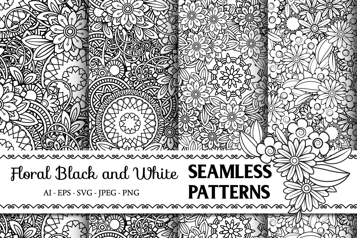 Floral Seamless Patterns example image 1