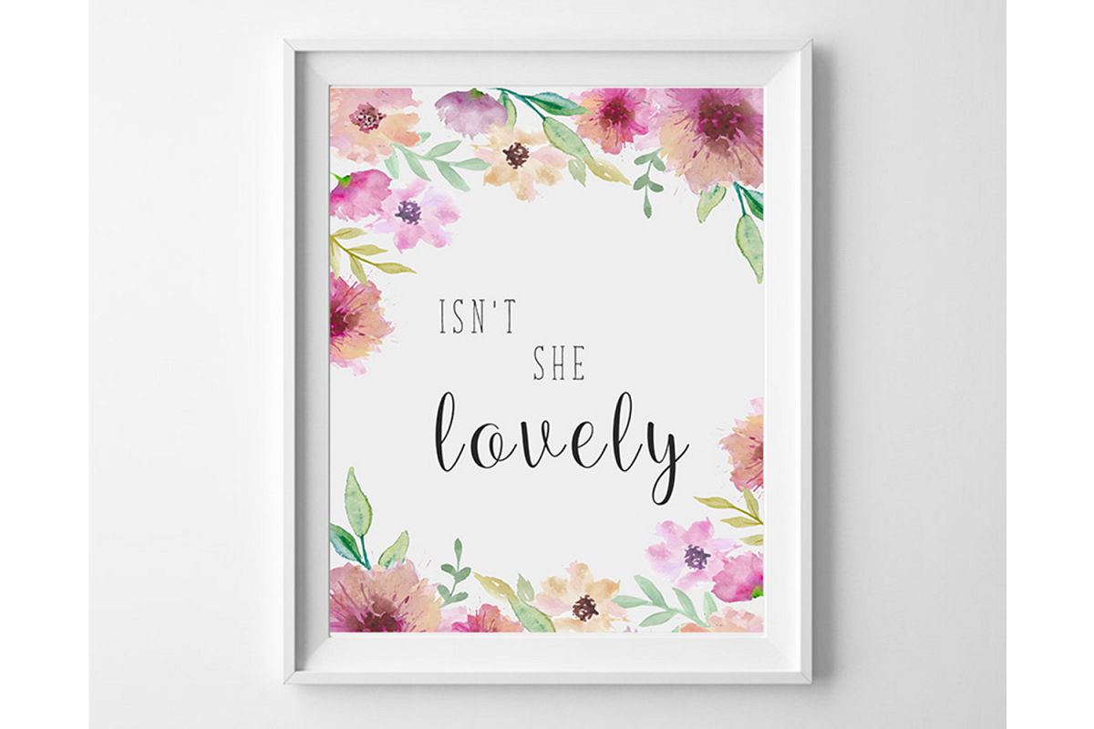 Wall Art Print for Girl Room, Nursery Prints Quote example image 1