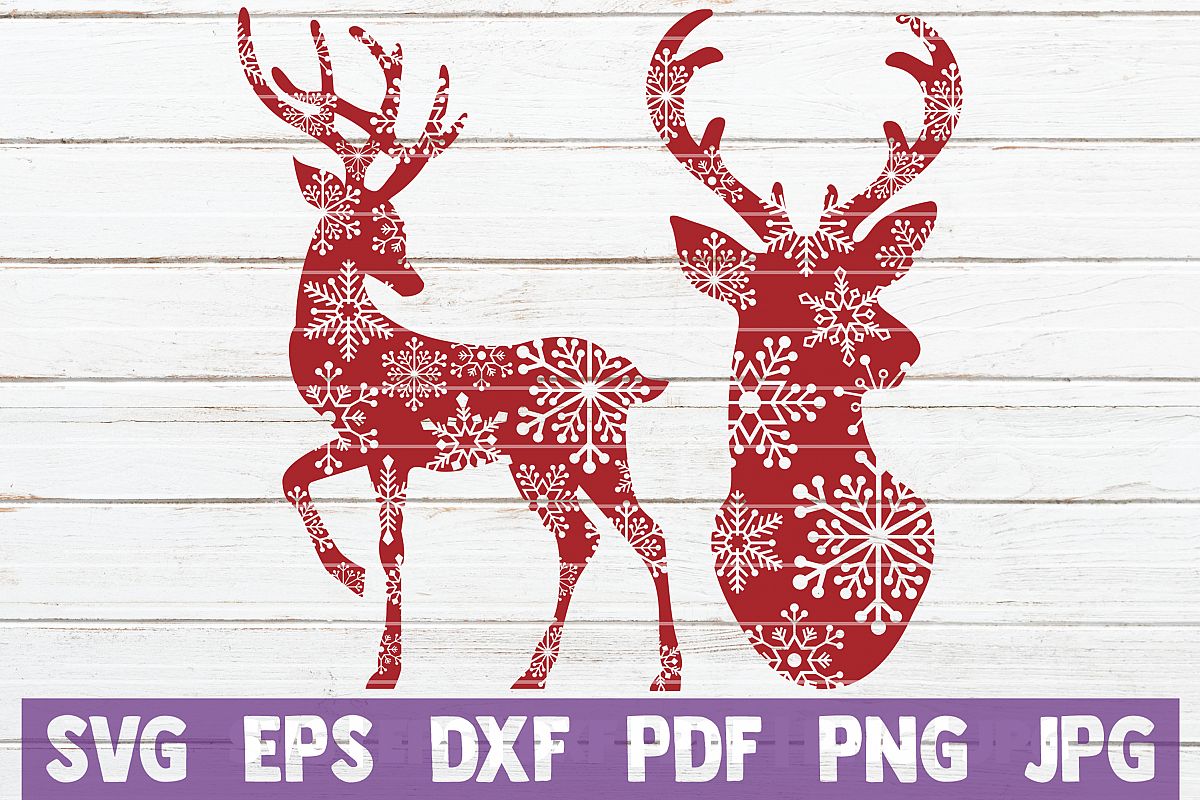 Snowflake Reindeer SVG Cut File example image 1