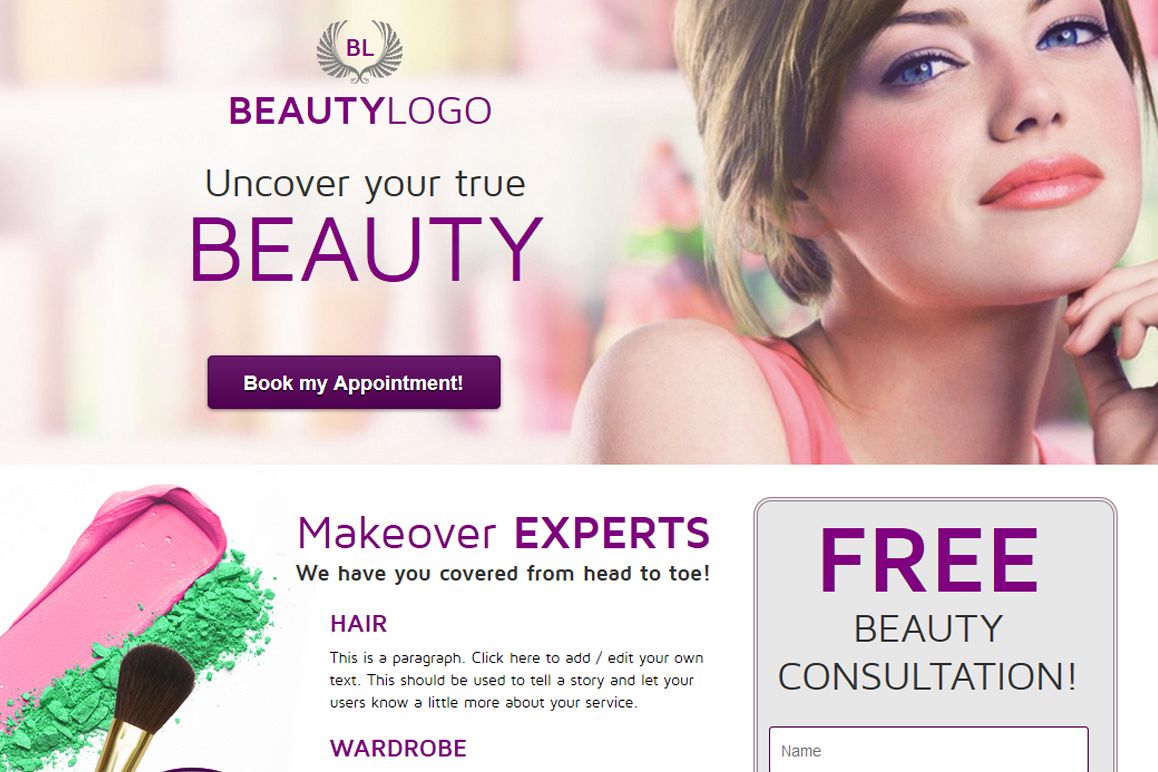 Beauty Landing Page example image 1