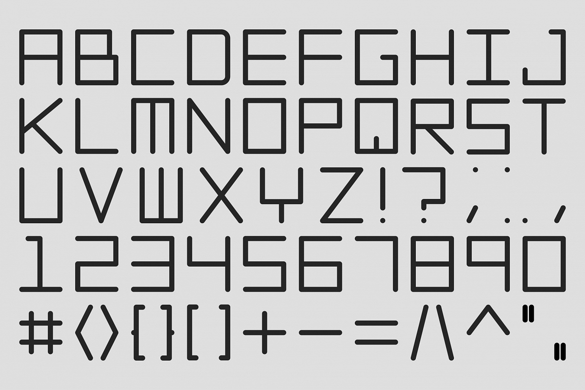 Vector digital alphabet set. example image 1