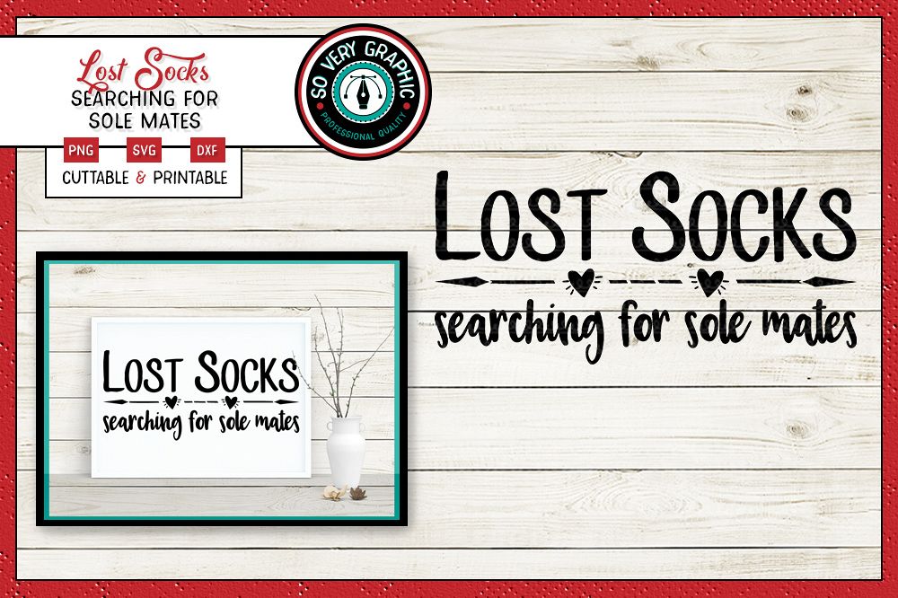 Lost Socks Searching for Sole Mates | SVG | PNG | Cut Print example image 1