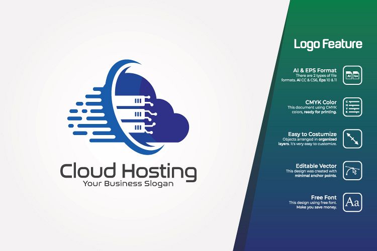 Cloud Hosting Logo Template example image 1