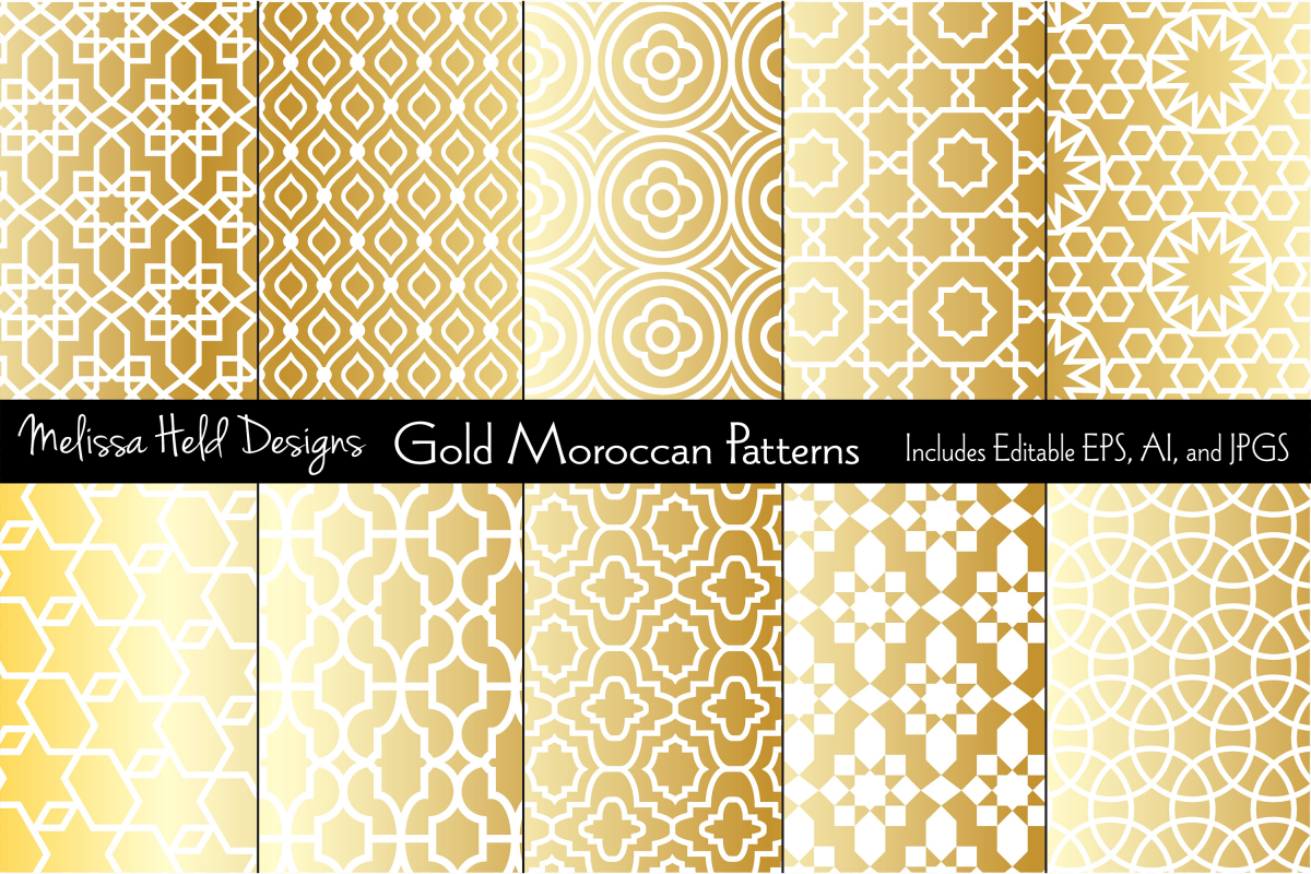 Metallic Gold Moroccan Patterns example image 1