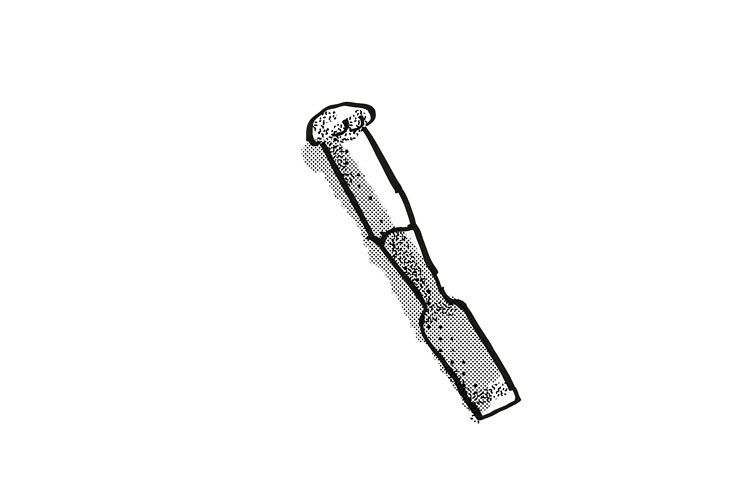 chisel Woodworking hand Tool Cartoon Retro Drawing example image 1