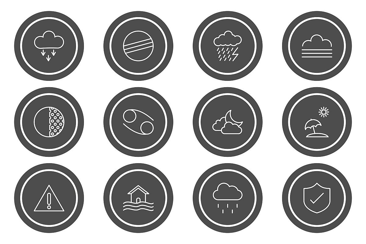 Set Of Weather And Season Icons example image 1