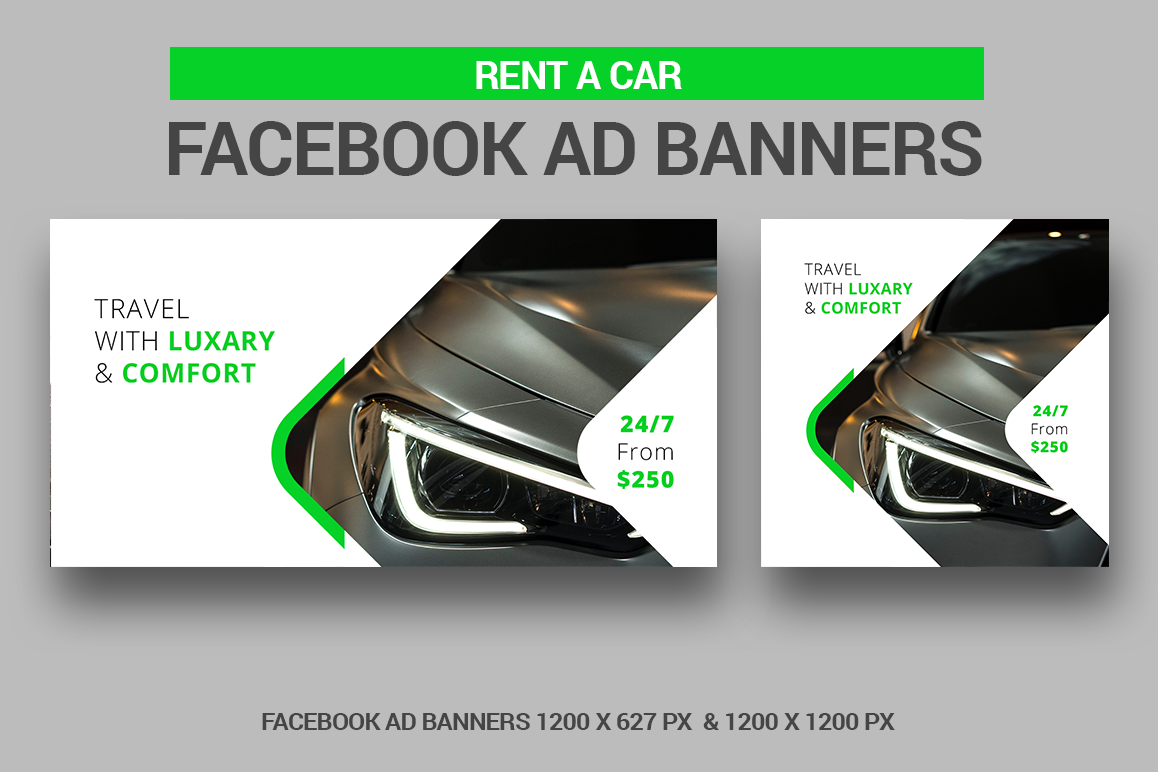 Rent A Car Facebook Ad Banners example image 1