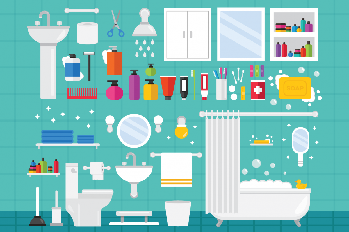 Home Bathroom Clip Art Set example image 1
