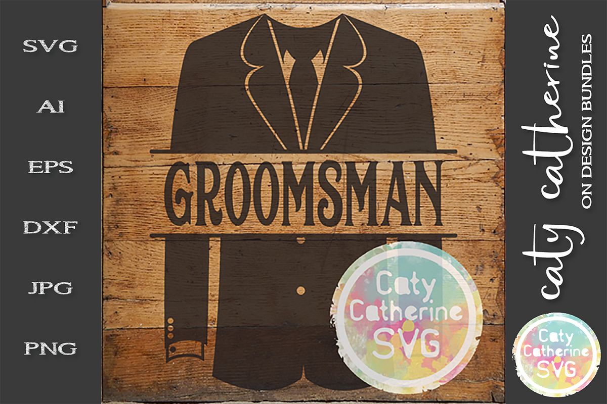 Wedding Party Male Roles Tuxedo Groomsman SVG example image 1