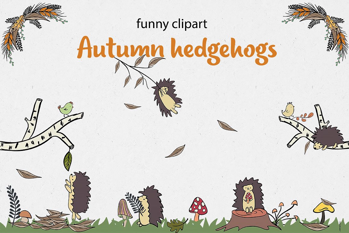 Autumn collection of hedgehogs example image 1